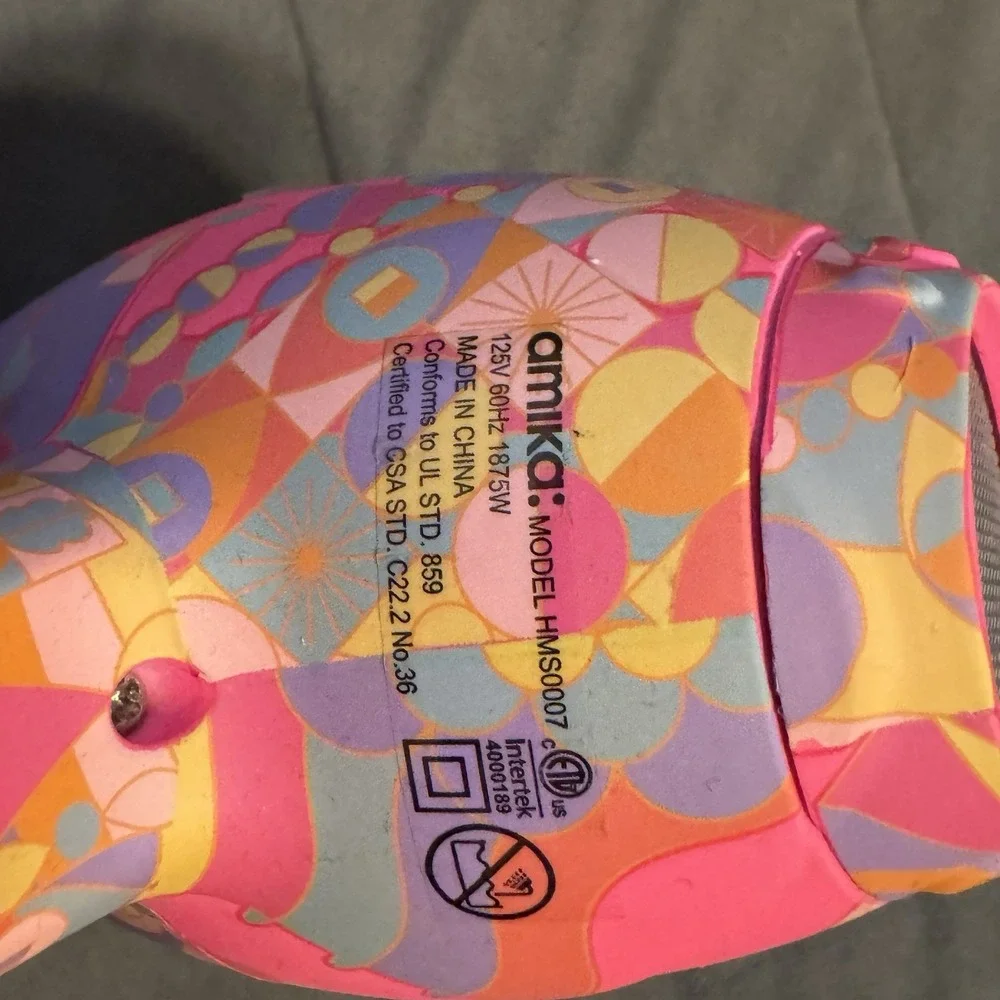 Amika Power Cloud Force 1875W Hair Dryer HMS0007 Pink Floral Design